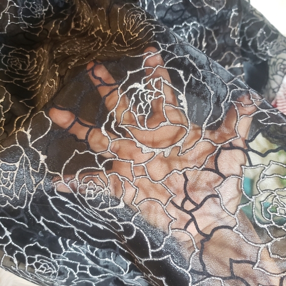 Cachet black and silver Rose's maxi skirt size 4 - Picture 5 of 8